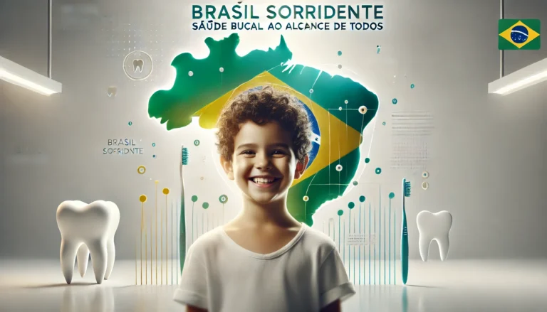 Cartaz informativo sobre como se cadastrar no Brasil Sorridente