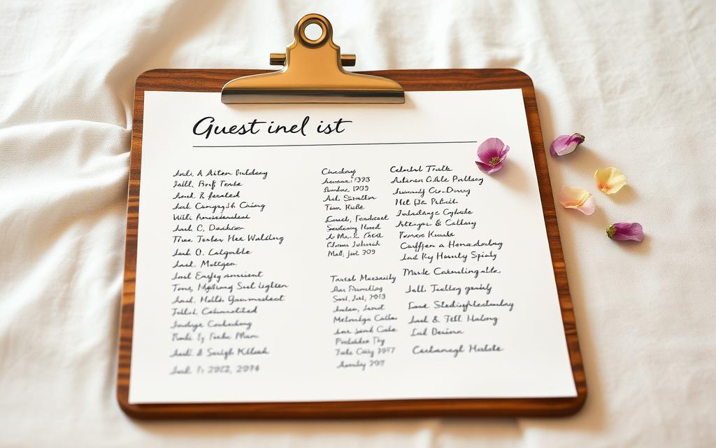 lista de convidados para casamento simples