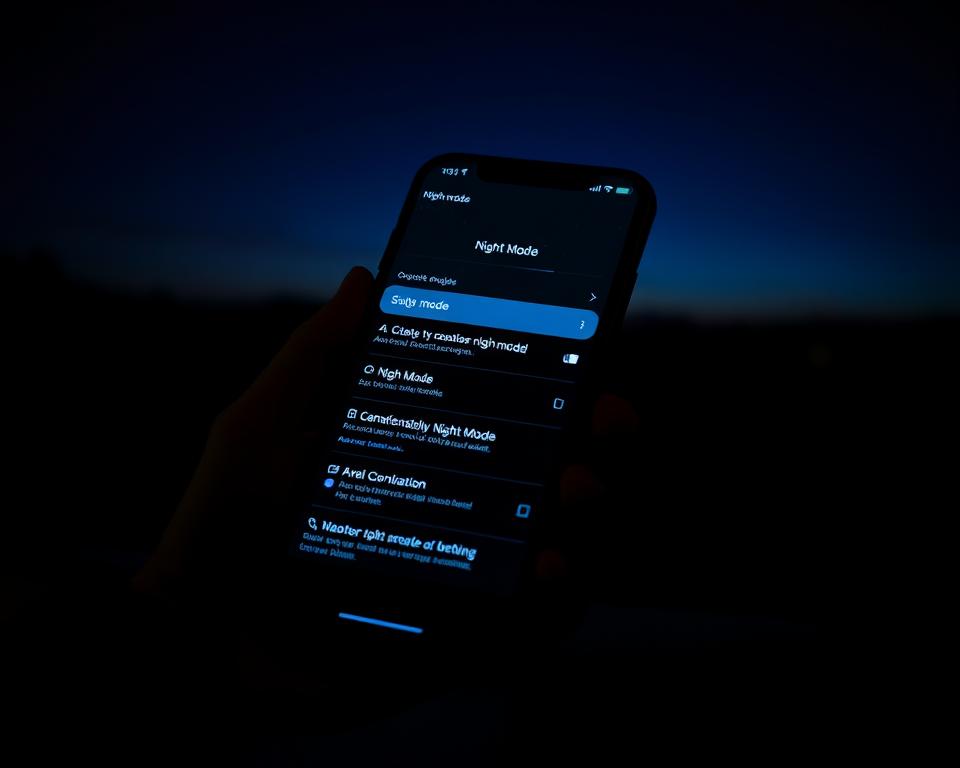 como ativar o modo noturno