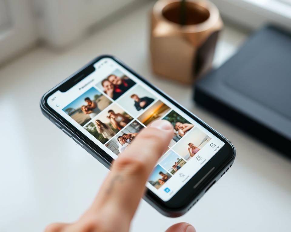 como selecionar fotos no celular